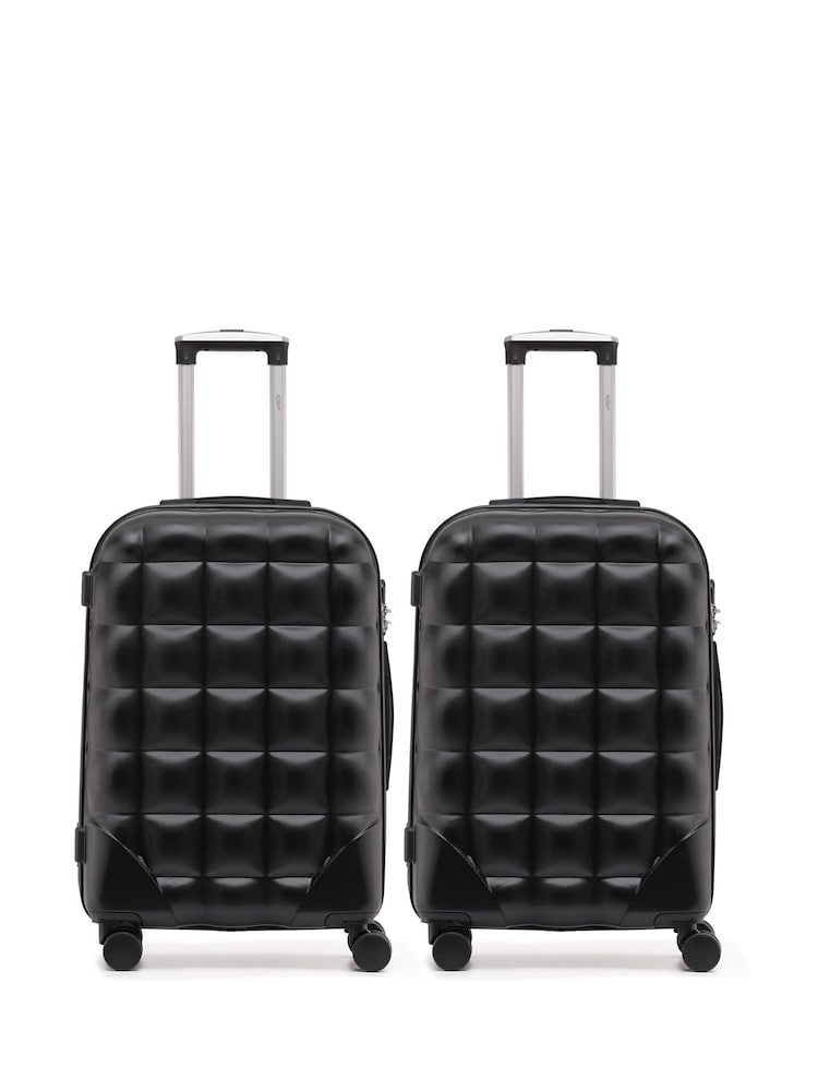 Flight Knight Medium Check-In Hold Luggage Bubble Hardcase Travel Brown Suitcases Set Of 2 - Image 1 of 7