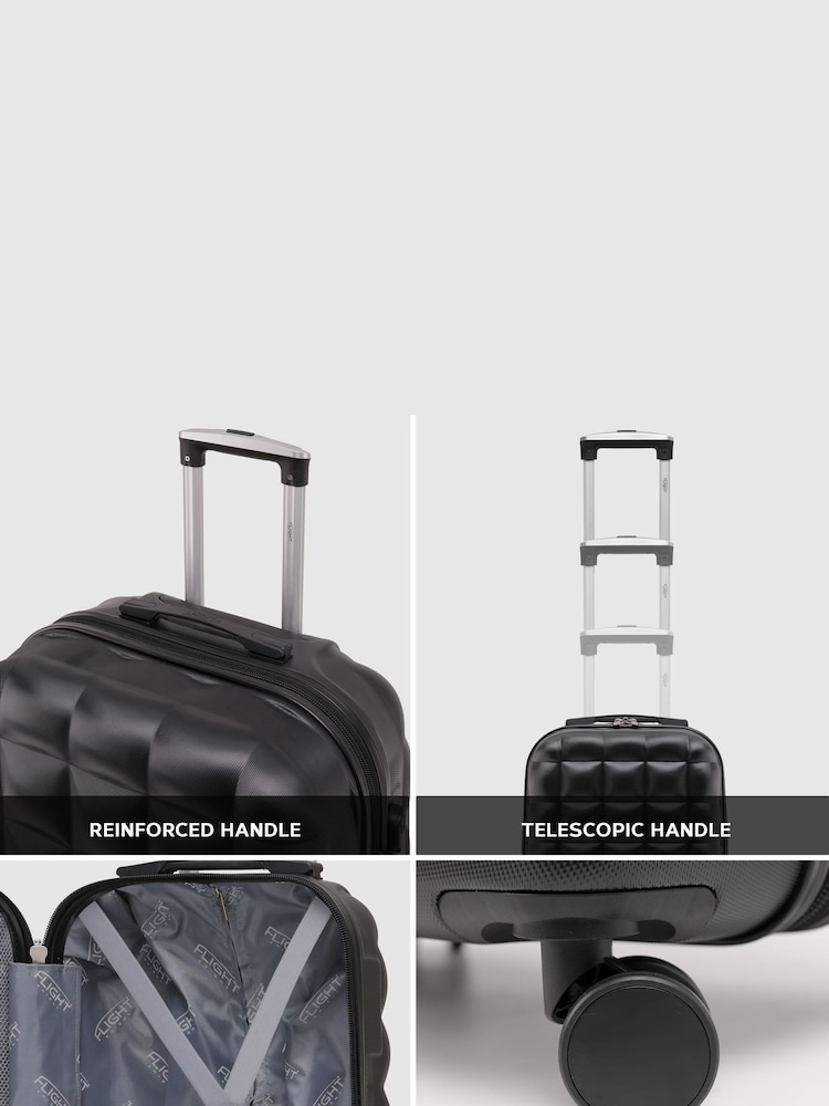Flight Knight Medium Check-In Hold Luggage Bubble Hardcase Travel Brown Suitcases Set Of 2 - Image 2 of 7