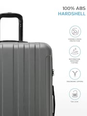 Flight Knight Medium Check-In Hold Luggage Hardcase Travel Black Suitcases Set Of 2 - Image 5 of 7