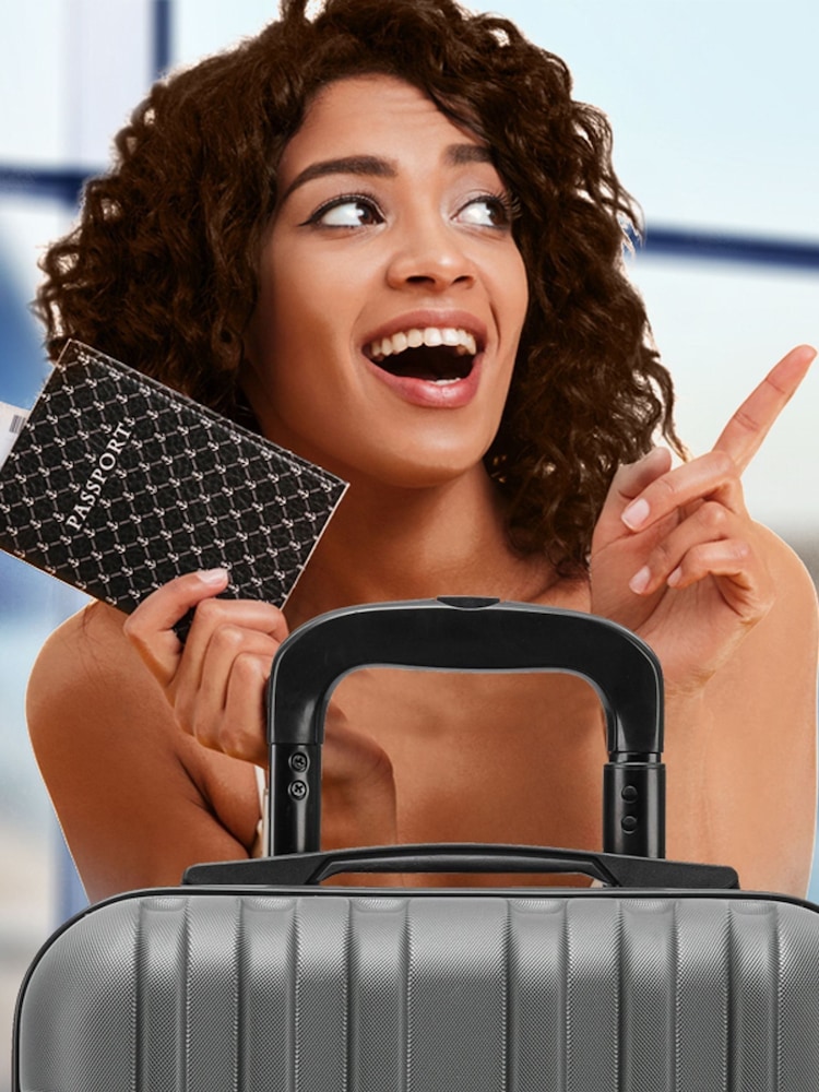 Flight Knight Medium Check-In Hold Luggage Hardcase Travel Black Suitcases Set Of 2 - Image 7 of 7