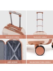 Flight Knight Medium Check-In Hold Luggage Bubble Hardcase Travel Brown Suitcases Set Of 2 - Image 4 of 6