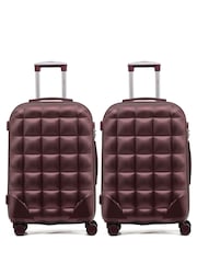 Flight Knight Medium Check-In Hold Luggage Bubble Hardcase Travel Brown Suitcases Set Of 2 - Image 1 of 7