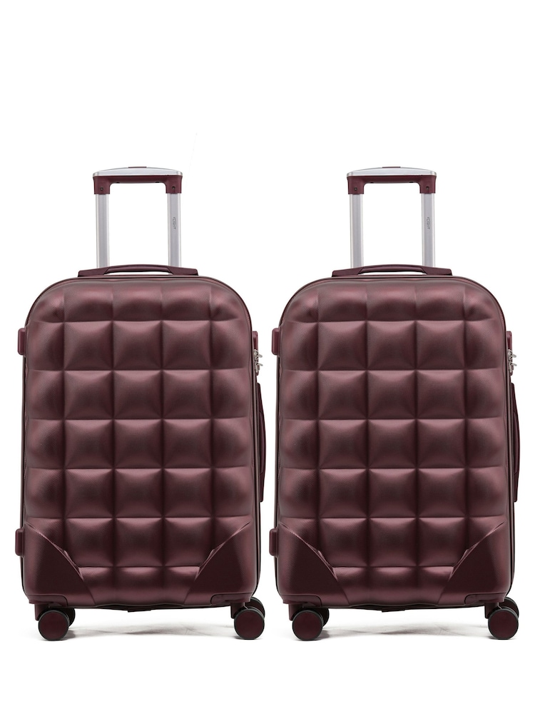 Flight Knight Medium Check-In Hold Luggage Bubble Hardcase Travel Brown Suitcases Set Of 2 - Image 1 of 7