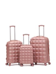 Flight Knight Pink Set Of 2 Medium Check-In & Small Carry-On Bubble Hardcase Travel Luggage - Image 2 of 6