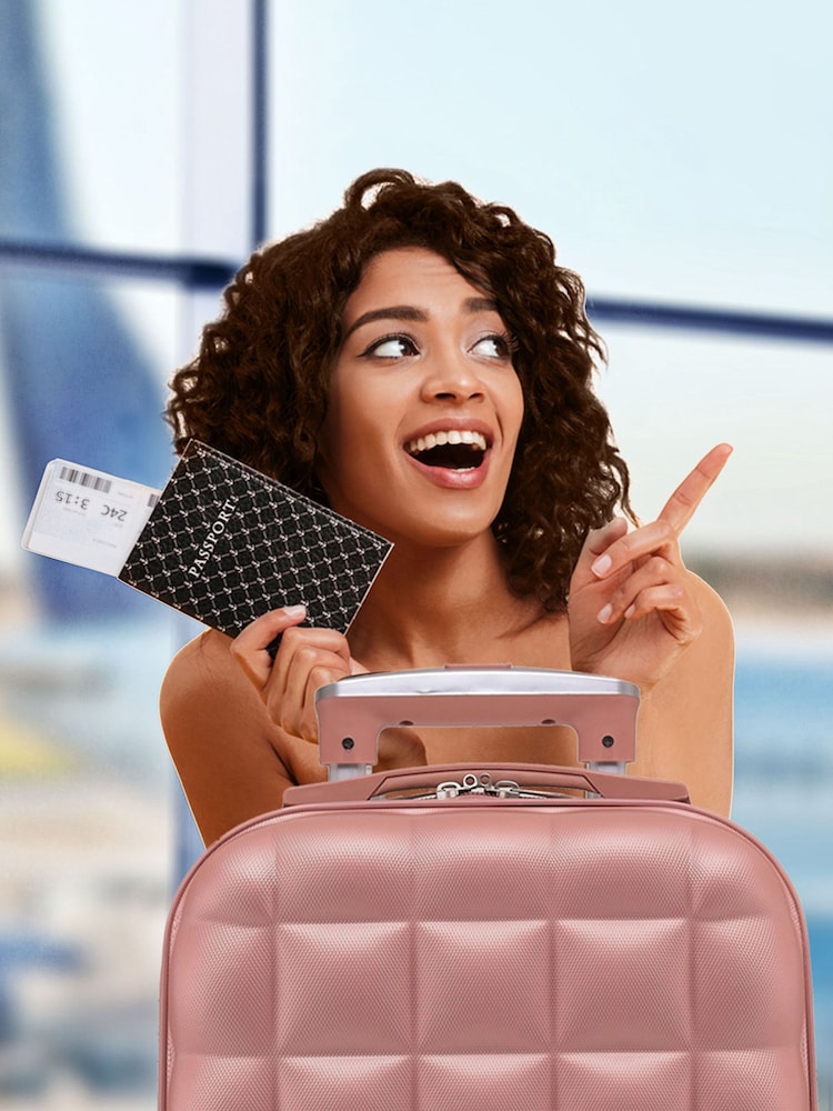 Flight Knight Pink Set Of 2 Medium Check-In & Small Carry-On Bubble Hardcase Travel Luggage - Image 6 of 6