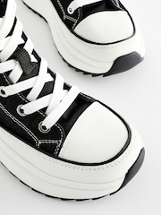 Black Extra Chunky Lace-Up With Zip Trainers - Image 8 of 9