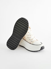 Heart Embroidered Neutral Extra Chunky Lace-Up With Zip Trainers - Image 6 of 6