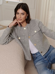 Lipsy Grey Short Tailored Jacket - Image 3 of 4