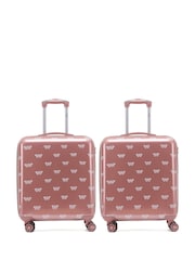 Flight Knight Medium Check-In Hold Luggage Hardcase Travel Pink Suitcases Set Of 2 - Image 1 of 7