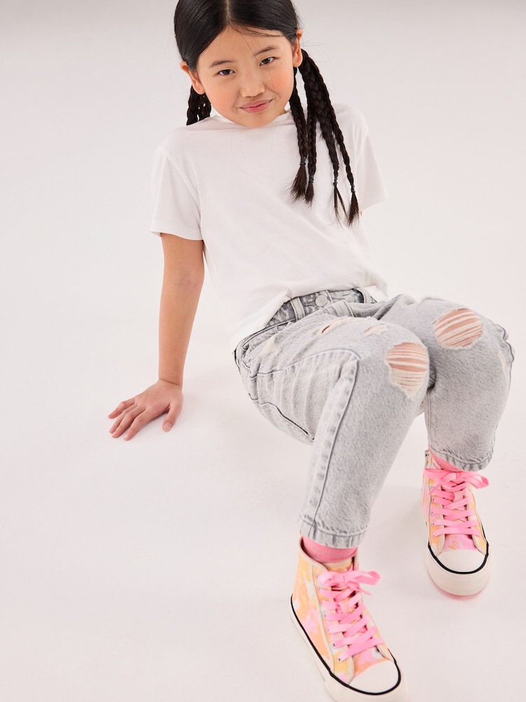 Pink Tie Dye Chunky High Top Lace-Up Trainers - Image 1 of 9 Pink Tie Dye Chunky High Top Lace-Up Trainers - Image 1 of 9