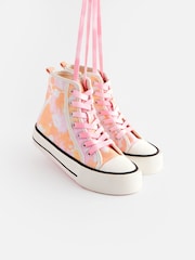 Pink Tie Dye Chunky High Top Lace-Up Trainers - Image 4 of 9
