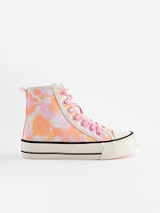 Pink Tie Dye Chunky High Top Lace-Up Trainers - Image 5 of 9