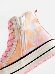 Pink Tie Dye Chunky High Top Lace-Up Trainers - Image 8 of 9