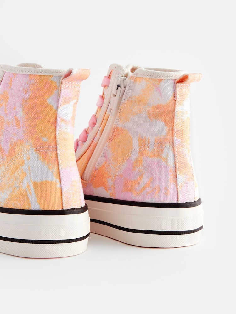 Pink Tie Dye Chunky High Top Lace-Up Trainers - Image 9 of 9 Pink Tie Dye Chunky High Top Lace-Up Trainers - Image 9 of 9