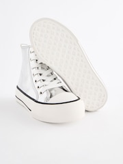 Silver Metallic Chunky High Top Lace-Up Trainers - Image 5 of 5