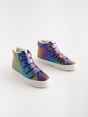 Multi Metallic Standard Fit (F) High Top Trainers with Touch Close Fastening - Image 1 of 6