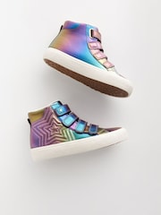 Multi Metallic Standard Fit (F) High Top Trainers with Touch Close Fastening - Image 2 of 6