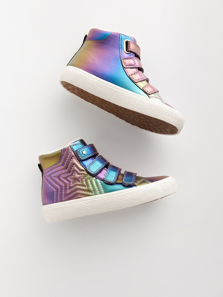 Multi Metallic Standard Fit (F) High Top Trainers with Touch Close Fastening - Image 2 of 6