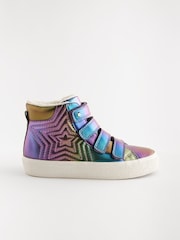 Multi Metallic Standard Fit (F) High Top Trainers with Touch Close Fastening - Image 3 of 6