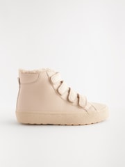 Pink Glitter Standard Fit (F) High Top Trainer With Touch Close Fastening - Image 2 of 5