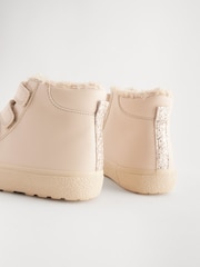 Pink Glitter Standard Fit (F) High Top Trainer With Touch Close Fastening - Image 3 of 5