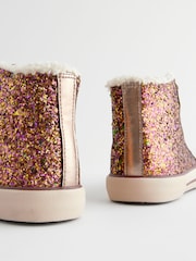 Red Berry Glitter Lace Up High Top Trainers - Image 3 of 6