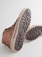Red Berry Glitter Lace Up High Top Trainers - Image 4 of 6