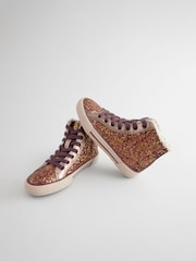 Red Berry Glitter Lace Up High Top Trainers - Image 6 of 6