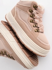 Neutral Brown Chunky Lace Skate High Top Trainers - Image 7 of 7