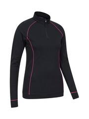 Mountain Warehouse Black Womens Bamboo Thermal Zip Neck Top - Image 3 of 5