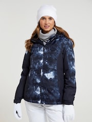 Mountain Warehouse Black Dawn II Womens Printed Fleece Lined Ski Jacket - Image 1 of 5