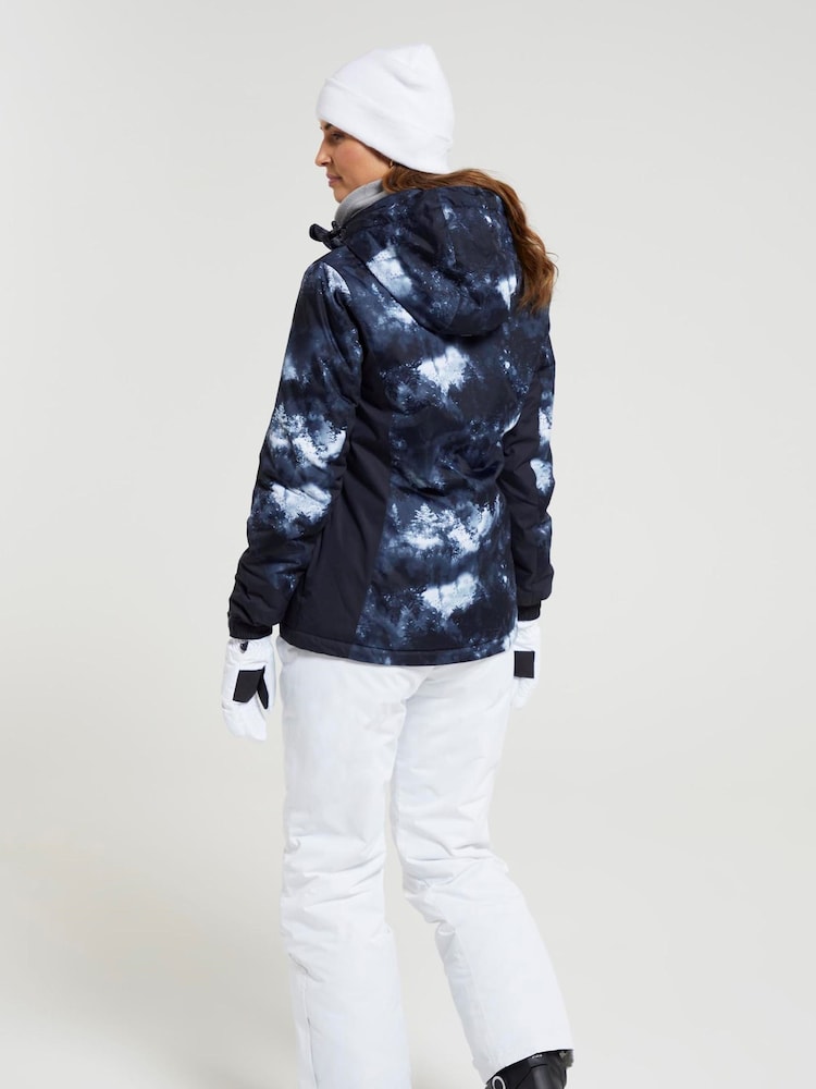 Mountain Warehouse Black Dawn II Womens Printed Fleece Lined Ski Jacket - Image 2 of 5
