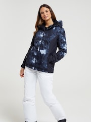 Mountain Warehouse Black Dawn II Womens Printed Fleece Lined Ski Jacket - Image 3 of 5