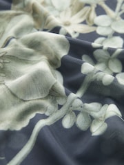 Kew Collection Navy Floral Long Sleeve Floral Mesh Top - Image 6 of 7