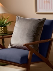 Furn Grey Meridian Velvet Cushion 55 x 55cm Cover 45cm X 45cm - Image 1 of 6