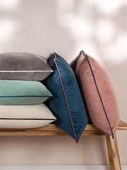 Furn Grey Meridian Velvet Cushion 55 x 55cm Cover 45cm X 45cm - Image 2 of 6