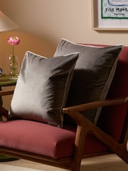 Furn Charcoal/Dove Meridian Velvet 55 x 55cm Cushion Cover - Image 7 of 7