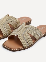 Linzi Gold Amour Link Diamante Strap Sandals With Stud Outsole Detail - Image 4 of 5