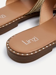 Linzi Gold Amour Link Diamante Strap Sandals With Stud Outsole Detail - Image 5 of 5