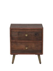 Barker and Stonehouse Brown Modi Reclaimed Wood 2 Drawer Bedside - Image 2 of 5