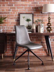 Barker and Stonehouse Grey Cass Faux Leather Swivel Office Chair - Image 1 of 4
