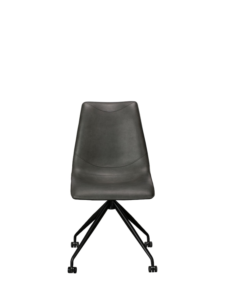 Barker and Stonehouse Grey Cass Faux Leather Swivel Office Chair - Image 2 of 4
