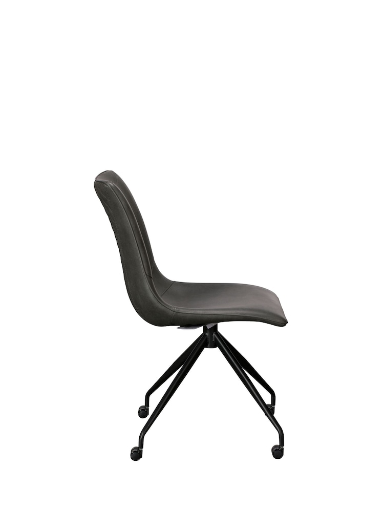 Barker and Stonehouse Grey Cass Faux Leather Swivel Office Chair - Image 4 of 4