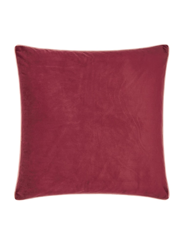 Furn Burgundy/Slipper Meridian Velvet 45 x 45cm Cushion Cover - Image 1 of 4 Furn Burgundy/Slipper Meridian Velvet 45 x 45cm Cushion Cover - Image 1 of 4