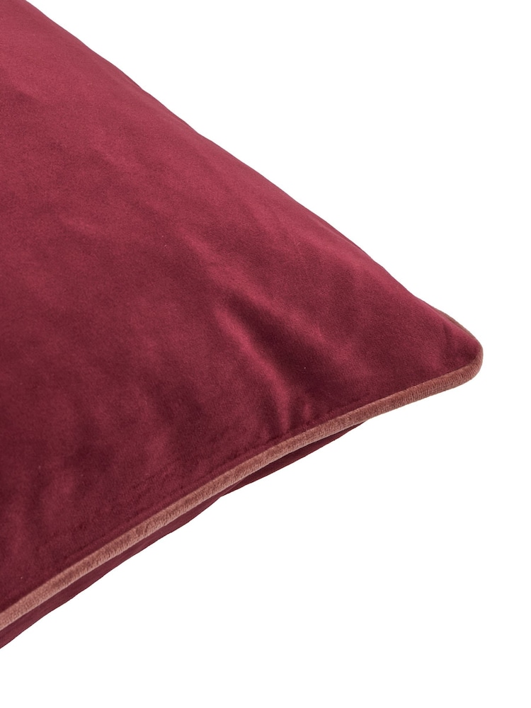Furn Burgundy/Slipper Meridian Velvet 45 x 45cm Cushion Cover - Image 4 of 4 Furn Burgundy/Slipper Meridian Velvet 45 x 45cm Cushion Cover - Image 4 of 4