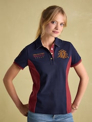 Joules Official Burghley Navy/Burgundy Polo Shirt - Image 1 of 6