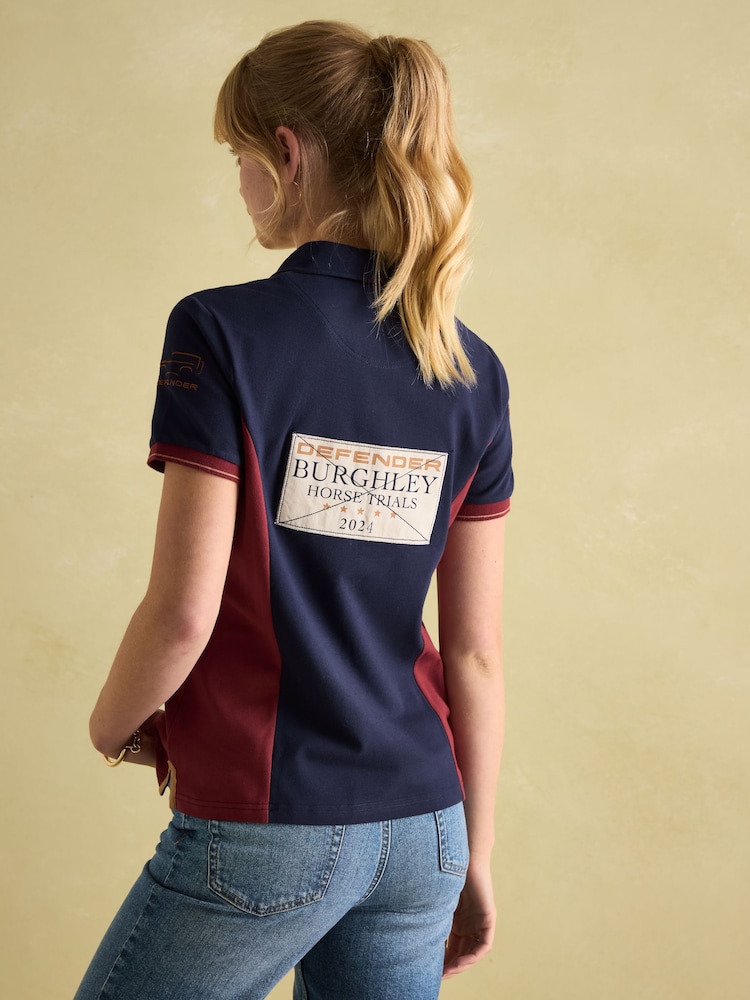 Joules Official Burghley Navy/Burgundy Polo Shirt - Image 2 of 6 Joules Official Burghley Navy/Burgundy Polo Shirt - Image 2 of 6