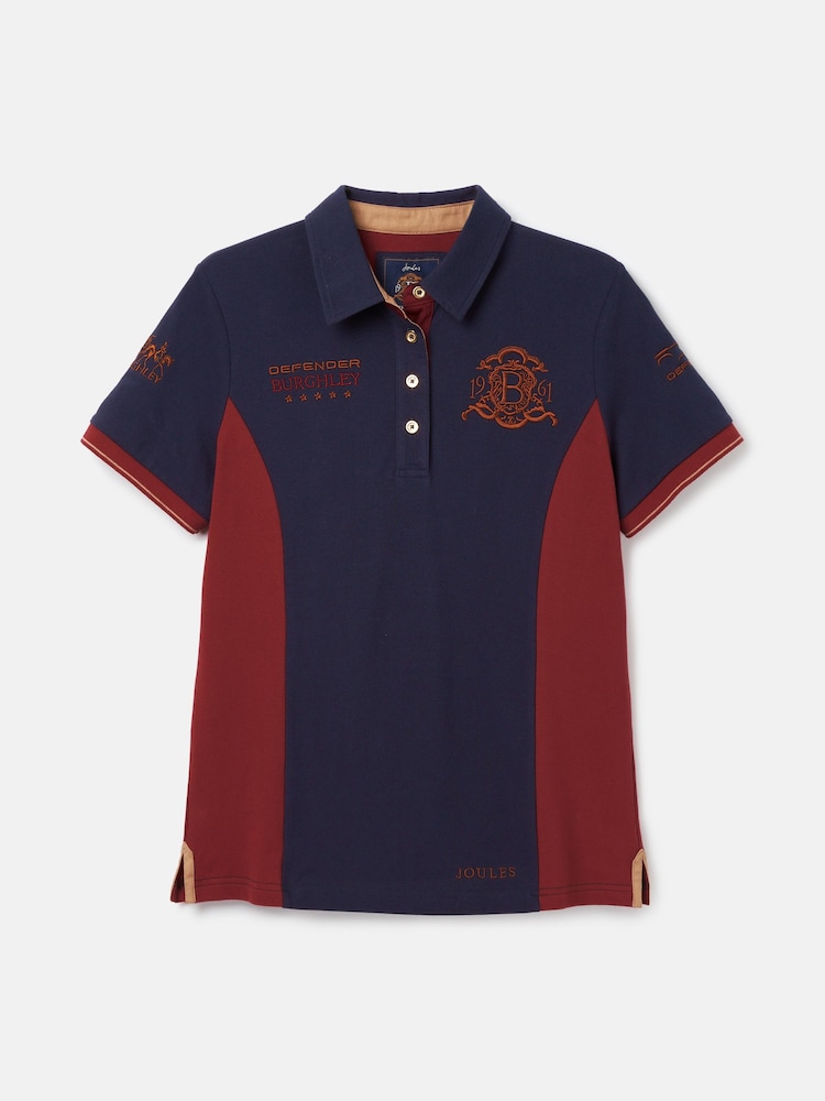 Joules Official Burghley Navy/Burgundy Polo Shirt - Image 6 of 6 Joules Official Burghley Navy/Burgundy Polo Shirt - Image 6 of 6
