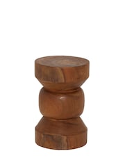 Barker and Stonehouse Brown Elswyth Solid Teak Knight Stool - Image 2 of 4