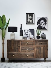 Barker and Stonehouse Brown Modi Reclaimed Wood 4 Drawer 2 Door Sideboard - Image 1 of 3